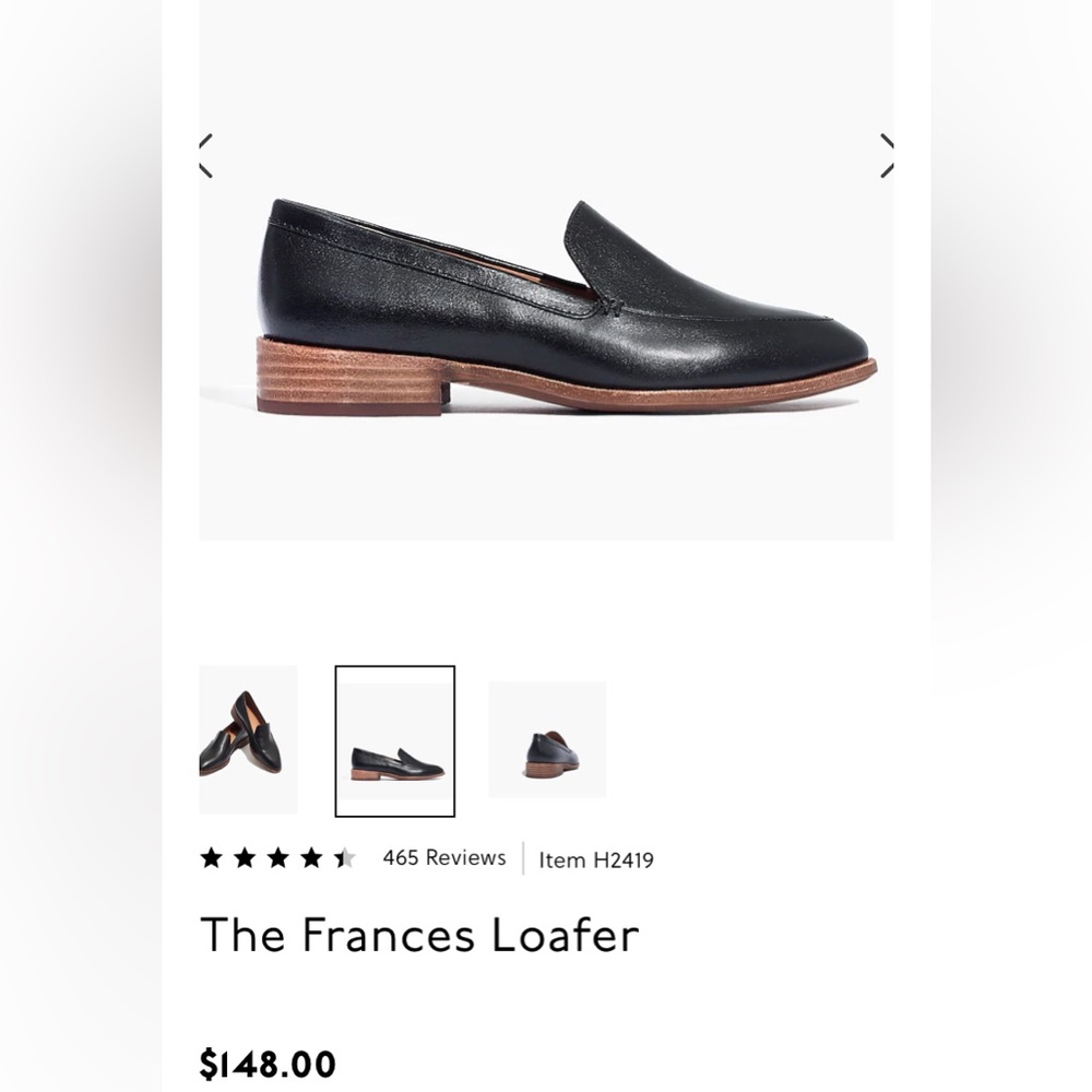 Madewell Frances loafers in black leather